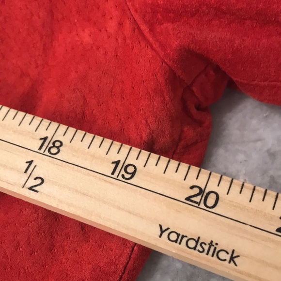 VTG Dialogue Western Jacket Womens XS Red Leather Fringe Braided Southwestern - Picture 8 of 10